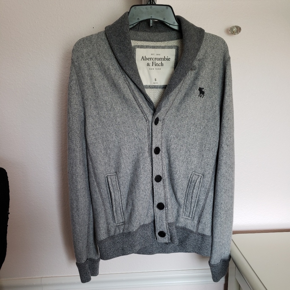 Abercrombie & Fitch Men's Grey Cardigan